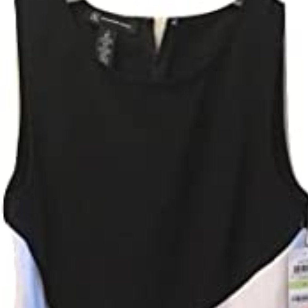 INC International Concepts Draped Colorblock Dress Black/White